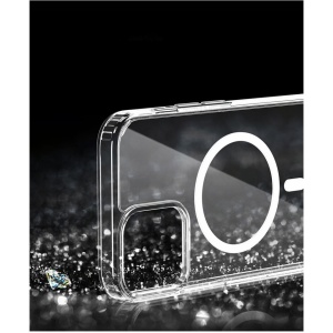 Husa protectie Flippy pentru iPhone 13 Pro Mag Safe, 2 in 1 incarcare si magnet, Silicon si Acril, Transparenta - Img 5