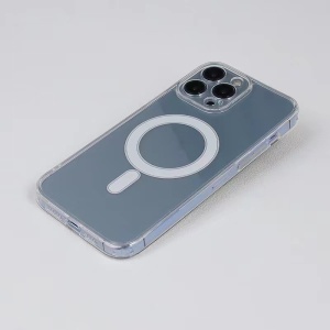 Husa protectie Flippy pentru iPhone 14 Pro Mag Safe, 2 in 1 incarcare si magnet, Silicon si Acril, Transparenta - Img 4