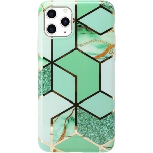Husa protectie pentru Apple iPhone 7/8/SE 2020 Soft IMD TPU Marble Geometric Verde - Img 6