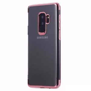 Husa Samsung Galaxy S9 Transparent cu Margini Roz-Aurii - Img 1