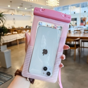 Husa subacvatica Cushion Waterproof Flippy, Snowproof, Universala, Dungata, cu Snur, pentru telefon sau documente, Roz - Img 3