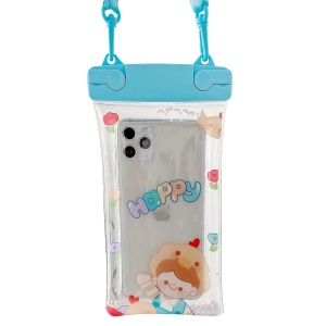 Husa subacvatica Fruity Waterproof Flippy, Snowproof, Universala, Impermeabila, cu Snur, pentru telefon sau documente, Happy Boy, Bleu - Img 1