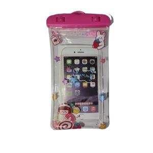 Husa subacvatica Glitter Kids Waterproof Flippy, Snowproof, Universala, cu Snur, pentru telefon sau documente, Sweet Girl, Roz - Img 1