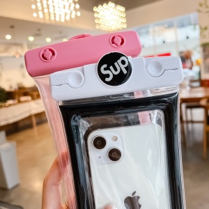 Husa subacvatica Mascot Waterproof Flippy, Snowproof, Universala, cu Snur, pentru telefon sau documente, Sup, Alb-Negru - Img 2