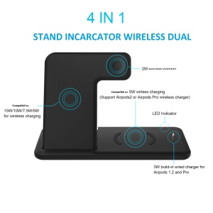 Incarcator Wireless FastCharge Flippy 4 In 1, design pliabil, 15W, Compatibil Apple Watch, Airpods, iPhone, Android, Samsung, Huawei, Xiaomi, Oppo, Negru - Img 10