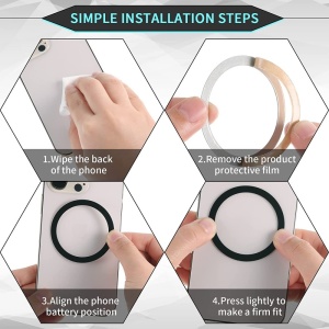 Inel Magnetic incarcare fara fir, montare auto, MagSafe Silicone pentru Apple iPhone 12 / 13 / 14, Rosu - Img 9
