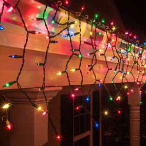 Instalatie Craciun, 10 m, 286 Led-uri ,Franjuri, Multicolor, 8 jocuri de lumini, Transformator cu telecomanda, Interconectabila, Prelungitor 5 m inclus, Fir Transparent, Flippy - Img 10