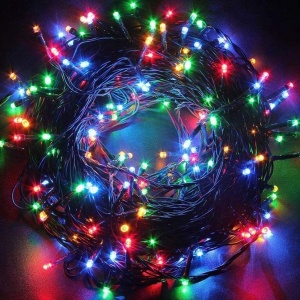 Instalatie Craciun, 40 m, 1144 Led-uri ,Franjuri, Multicolor, 8 jocuri de lumini, Transformator cu telecomanda, Interconectabila, Prelungitor 5 m inclus, Fir Alb, Flippy - Img 2