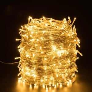 Instalatie Craciun, 5 m, 96 Led-uri ,Franjuri, Alb cald, 8 jocuri de lumini, Transformator cu telecomanda, Interconectabila, Prelungitor 5 m inclus, Fir Alb, Flippy - Img 7