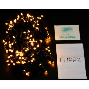 Instalatie Craciun liniara, cu transformator, 20 m, Alb Cald, 200 LED-uri V5, 8 jocuri de lumini, fir verde, Flippy - Img 6