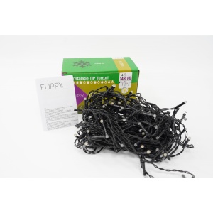 Instalatie de Craciun Flippy® Tip Franjuri cu Flash, Sectiune 5 m, 143 LED-uri, Interconectabila, Fir Negru, Alb Cald - Img 2