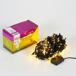 Instalatie de Craciun Flippy® Tip Liniara, Fir Negru, 24 m, 300 LED-uri, Interconectabila, Alb Cald - Img 3