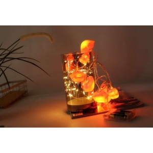 Instalatie de Craciun, Flippy®, Tip Sir cu Baterii, 1.5 m, 10 LED-uri, Model Buze, Rosu - Img 6