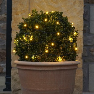 Instalatie de Craciun Liniara Yoto, 22 m, din care 1 m Prelungitor 220V, 300 LED, 8 jocuri de lumini, Controler, Utilizare Interior/Exterior, Fir Negru, Alb Cald - Img 1