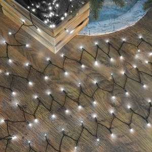 Instalatie de Craciun liniara Yoto, 24 m, din care 1 m cablu priza 220V, 300 LED, 8 jocuri de lumini, beculet in 6 colturi, pentru interior, controler, fir negru, alb rece - Img 5