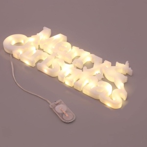 Instalatie LED de Craciun, Flippy, Litere 3D, Merry Christmas, Lumina Calda, 27.5 x 10.5 x 1.4 cm, Alb - Img 5