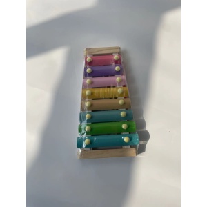 Instrument Muzical Xilofon Flippy, din Lemn, 8 Note Muzicale, 2 Bete de Percutie, 4-6 Ani, Multicolor Pastel - Img 8