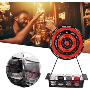 Joc de Baut Darts Flippy, 4 Sageti si Pahare de Shot Incluse, pentru petreceri si timp liber, 30 x 20 x 6.5 cm, multicolor - Img 3