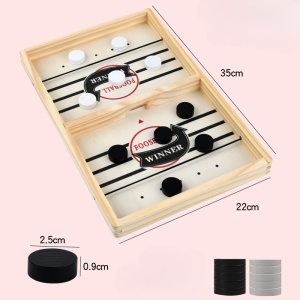 Joc Fooseball Interactiv, Flippy, Tip Hockey pe Gheata, din Lemn, 10 Piese de Joc, +4 Ani, 35 x 22 cm, Multicolor - Img 3