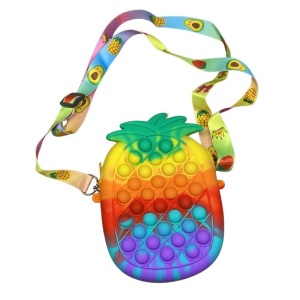 Jucarie antistres din silicon, Flippy, Pop It Now and Flip It, Geanta mica, Ananas, Multicolor, Model 1 - Img 6