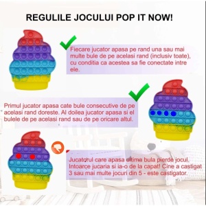 Jucarie antistres din silicon, Pop it Now and Flip It, Briosa, Multicolor - Img 6