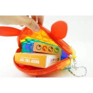 Jucarie antistres din silicon, Pop it Now and Flip It, Flippy, Geanta, Model 3, Multicolor - Img 6