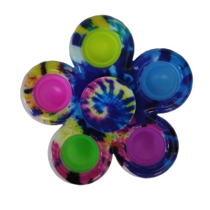 Jucarie antistres simple dimple fidget toy spinner cu 5 buline, Multicolor Rainbow - Img 3