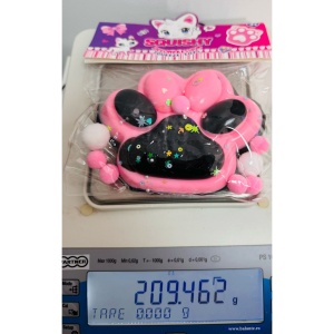 Jucarie Antistres Squishy, Flippy, cu Revenire Lenta, Model Labuta de Pisica, cu Stelute, 12 cm, 220g, Pinch Family, Ambalaj Transparent, Roz Negru - Img 4