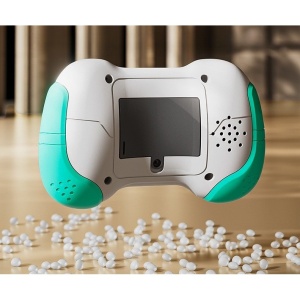 Jucarie Interactiva Flippy, Tip Consola Pop It, 6 butoane functionale, 5 Moduri de Joc, 600 Niveluri, + 3 ani, Verde/Gri - Img 3