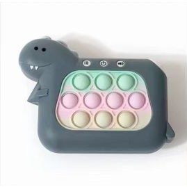 Jucarie Interactiva Pop It Whack A Mole, Flippy, Tip Consola, Anti-Stres, 4 Moduri de Joc, din ABS si Silicon, +3 Ani, Model Dinozaur, Verde Inchis - Img 3