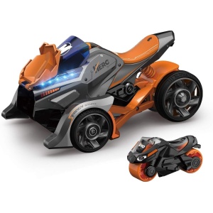 Jucarie pentru copii, masina cu extensie de motocicleta 2 in 1, portocalie - Img 4