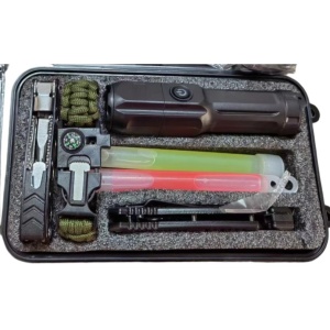 Kit supravietuire multifunctional, Flippy, Instrumente profesionale, Tip Valiza, pentru Camping, Drumetii, Aventuri in aer liber, 130x210 cm, Negru - Img 4