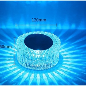Lampa de birou pe LED RGB 16, Flippy, dimmer tactil, 3 nivele de intensitate, incarcare USB, 3W, Cristal Acrilic, 6x12 cm, cu telecomanda, ciub de pasare, transparent - Img 7