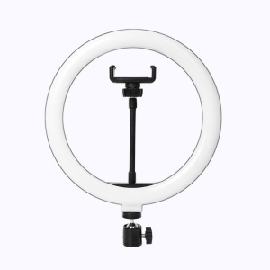 Lampa LED Circulara cu Trepied Metalic Extensibil, Flippy, Rotativa 360 de Grade, Lungime Extensie 210 cm, Diametru Lampa 26 cm, Conectare USB, Telecomanda, 3 Trepte de Lumina, Negru - Img 15