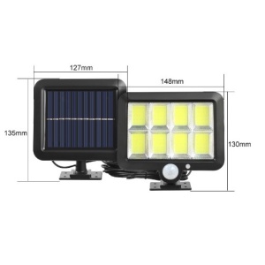 Lampa Solara LED 160 COB, Flippy, 8 Grile, Senzor de Lumina si Miscare, Lungime Cablu 4.6 m, Lumina Alba - Img 4