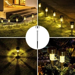 Lampa solara Led decorativa pentru gradina, Argintie, Flippy, Lumina Alb Cald - Img 4