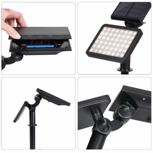 Lampa solara pentru terasa/gradina 48 de LED-uri Flippy, cu 2 moduri de fixare, senzor de lumina, IP44, material ABS, 5W, 80 lm, 26.5 cm x 14 cm, Alb Rece - Img 7