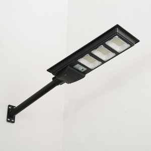 Lampa solara stradala Flippy, cu telecomanda, senzor de miscare si lumina, suport prindere, 144 LED-uri, IP65, ABS, 8AH, 150W, temperatura culoare 6500K, 49.5x18.8x5 cm, F6006-150w, autonomie 10-12 ore, negru - Img 2
