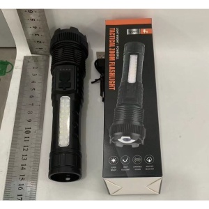Lanterna LED Telescopica, Flippy, Incarcare USB, Raza 200 m, 100W, 2 Surse de Lumina, 1200 mAh, Model P50, 16 x 3.8 x 3 cm, Negru - Img 2