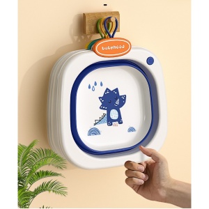 Lavoar Pliabil, Flippy, pentru Copii 1-8 Ani, Model Animat, din PP+TPE, 32x29x10 cm, Albastru - Img 2