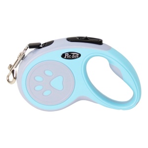 Lesa Automata Retractabila, Flippy, pentru Caini, 3m, 20 kg, ABS, Gri/Bleu, 8x12x4 cm - Img 3