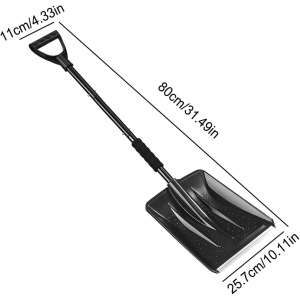 Lopata de Zapada, Flippy, Multifunctionala, Demontabila, cu Maner Antiderapant, Aluminiu, Plastic, Solutia pentru Iarna, pentru Deszapezire, 80x11x25.7 cm, Neagra - Img 8