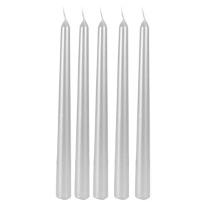 Lumanare Decorativa, Flippy, pentru Masa, 25 cm, din Parafina, fara Fum, Ardere 7.5h, Argintiu - Img 6