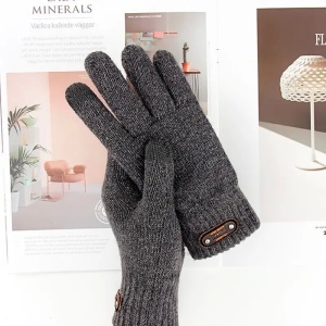 Manusi de Barbat, Flippy, Model Tricotat, Functie Touchscreen (ecran tactil), Material Acril, Manseta Elastica, Interior Catifelat, Marime Universala, Gri - Img 4