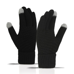 Manusi de Dama, Flippy, Functie Touchscreen (ecran tactil), Material Acril Tricotat, Manseta Elastica, Interior Catifelat, Marime Universala, Negru - Img 9