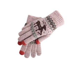 Manusi de Dama, Flippy, Model Ren, Functie Touchscreen (ecran tactil), Material Acril Tricotat, Manseta Elastica, Interior Catifelat, Marime Universala, Kaki - Img 12