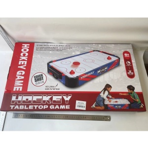 Masa Air Hockey Graffiti fara Picioare, Flippy, PVC, 2 Pucuri, Tabela Scor, 2 Impingatoare, 76x38x9 cm, Albastru - Img 3