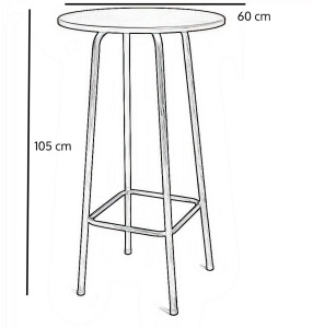 Masa bar Hailey, maro, 60x60x105 cm - Img 4
