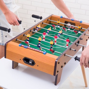 Masa de Fotbal cu Teren si 18 Jucatori Flippy, 6 Manere, cu Tablou pentru Scor, din Metal, Lemn si ABS, 60.5 x 30.5 x 18.5 cm, cu Picioare, pentru copii/adulti - Img 4