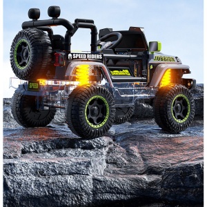 Mașină Electrică pentru Copii, Flippy, Off-Road, Conectare Bluetooth, telecomandă, Tracțiune Integrală, Lumina Intermitenta, Baterie 12V 7Ah, 120x63x68cm, Gri - Img 12